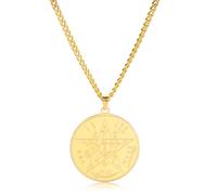 EUEAVAN Tétragrammaton Pentagramme Collier Ancienne Puissance Nom de Dieu Pendentif étoile à cinq branches Salomon Wiccan Protection Amulette Pentacle Étoile Bijoux Cadeau Hommes Femmes (Or)