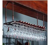 EUEIQCBZ Bouteille de Bouteille de Plafond Bouteilles de vin et Porte-étoue en Verre Porte-étagère Multifonctionnel Shelf Kitchen Bar Organisateur Organisateur Structure en métal (Taille: 100x30 cm)