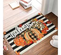 EUEKQOIB Bonjour Citrouille Bienvenue paillasson antidérapant Salle de Bain Cuisine Jardin