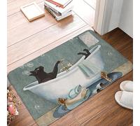 EUEKQOIB de Bain antidérapant avec Savon pour Chat Noir