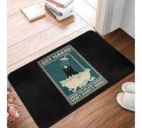 EUEKQOIB de Bain antidérapant avec Savon pour Chat Noir pour entrée Cuisine Chambre à Coucher Balcon