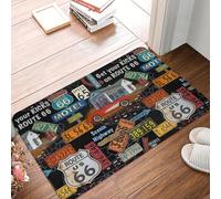 EUEKQOIB de Sol Vintage America Road Route 66 pour Porte d'entrée Salle de Bain Cuisine Salon