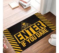 EUEKQOIB Entrez si Vous osez l'horreur Halloween paillasson antidérapant Salle de Bain Cuisine Salon
