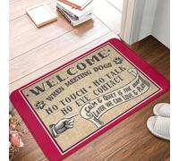 EUEKQOIB Paillasson antidérapant avec Inscription « Quand on Rencontre des Chiens » pour Salle de Bain Cuisine Salon Porte d'entrée