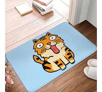 EUEKQOIB Paillasson antidérapant avec Motif de Chat Tigre Idiot de Sol Anti-poussière de Cuisine entrée Maison Chambre à Coucher
