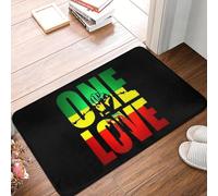 EUEKQOIB Paillasson antidérapant One Love Jamaica Reggae pour Salle de Bain Cuisine Chambre à Coucher Balcon Sol Porte entrée