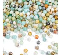 EUES Perle Pierre Naturelle 180 Pièces, 4mm Perles d'Amazonite Naturelles, Perles de Pierre Naturelle Rondes pour la Fabrication de Bijoux de Collier de Bracelet DIY, Fêtes, Vacances