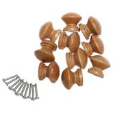 EUETVEXERK Lot de 10 poignées porte rondes en bois naturel for placard, tiroir, armoire, quincaillerie meubles Poignée de porte d'armoire(2.8cm)