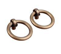 EUETVEXERK Lot de 2 boutons vintage en laiton for boîte for bijoux, quincaillerie meuble, tiroir, armoire, porte, cuisine, 20/25/30/35 mm Poignée de porte d'armoire(35mm H)
