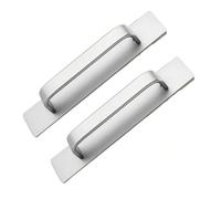 EUETVEXERK Lot de 2 poignées autocollantes en alliage d'aluminium for placard cuisine, sans perçage Poignée de porte d'armoire(Silver)