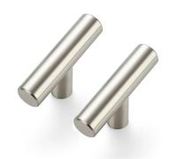 EUETVEXERK Lot de 2 poignées noires en acier inoxydable for placard et tiroir, idéales for placards cuisine ou tiroirs Poignée de porte d'armoire(2Pcs Silver)