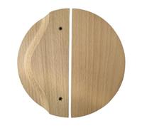 EUETVEXERK Lot de 2 poignées porte d'armoire demi-rondes en bois hêtre massif Poignée de porte d'armoire(Beech 200mm)