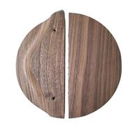 EUETVEXERK Lot de 2 poignées porte d'armoire demi-rondes en bois hêtre massif Poignée de porte d'armoire(Black walnut 150mm)