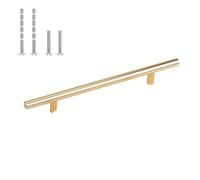 EUETVEXERK Lot de 20 poignées cuisine en acier inoxydable brossé doré, barre T, 76 mm, 96, for placard, noir Poignée de porte d'armoire
