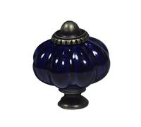 EUETVEXERK Lot de 3 boutons placard cuisine en céramique, for tiroir, commode, meuble, porte, poignée porcelaine, motif citrouille, vert foncé Poignée de porte d'armoire(Dark blue)