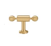 EUETVEXERK Poignée de meuble en laiton massif for tiroir, armoire, porte, boutons ronds, barre T, for Poignée de porte d'armoire(CH079-BB-T55)