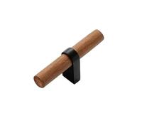 EUETVEXERK Poignées en bois for meubles, poignées de placard, tiroir, cuisine noires modernes, boutons réglables dorés for enfants, 96, 128, 160 mm Poignée de porte d'armoire(Single 2)