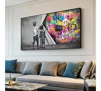 EUEU Enfants découvrant rideau toile peinture Graffiti Art affiches rue mur Art imprime photo salon maison Cuadros décor 90x180 cm sans cadre
