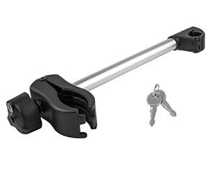 EUFAB 11238 Support de cadre long, verrouillable, pour support en U Ø 3,0 cm, longueur 31 cm, noir/argent