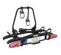 EUFAB 11650 TECDC1+ - Porte-vélos arrière pour 2 vélos électriques - Charge utile de 60 kg - Pédale Pliable - Feux arrière LED - Prémonté