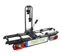 EUFAB 12012LASON Poker-F Plus Porte-vélos avec Supports de Cadre verrouillables, Convient pour vélo électrique, entièrement pré-monté, pour 2 vélos, pour attelage de remorque, Noir
