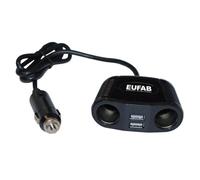 EUFAB 16549 Double Prise Allume-Cigare 12 V avec câble et Prise USB