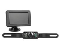 EUFAB 1717245 16256 Système vidéo de recul sans fil avec ventouse, support de plaque d'immatriculation, noir