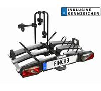 Eufab Porte-Vélos FINCH Pour 3 Vélos Pliable E-Bike + Plaque D'Immatriculation