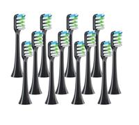 eufeifeiegds 12 têtes de rechange for brosse à dents X3/X3U/X5, têtes de brosse à dents propres, brosses à dents électriques à poils souples(12PCSBlack)