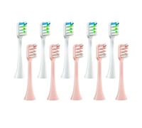 eufeifeiegds 12 têtes de rechange for brosse à dents X3/X3U/X5, têtes de brosse à dents propres, brosses à dents électriques à poils souples(6White6Pink)