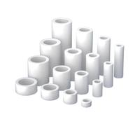 eufeifeiegds 20~300 pièces M3 M4 M5 M6 blanc ABS Nylon plastique Non fileté entretoise ronde creuse rondelle PCB conseil vis boulon wefeiegds(50mm(20pcs),ID5x OD9)