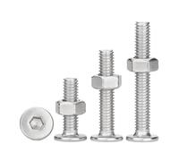 eufeifeiegds A2-70 304 acier inoxydable Allen douille hexagonale Ultra mince plat tête de plaquette vis boulon et hexagone complet écrous ensemble M6 M8 M10 M12 wefeiegds(60mm,M10x19.5mm(1sets))
