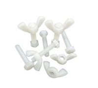 eufeifeiegds BOULON EN PLASTIQUE NYLON BLANC TÊTE HEXAGONALE VIS DE RÉGLAGE ENTIÈREMENT FILETÉES AVEC ÉCROUS À AILETTES M3 M4 M5 M6 M8 M10 M12 wefeiegds(20mm,M6(10sets))
