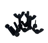 eufeifeiegds BOULON EN PLASTIQUE NYLON NOIR À TÊTE HEXAGONALE VIS DE RÉGLAGE ENTIÈREMENT FILETÉES AVEC ÉCROUS AILETTES M3 M4 M5 M6 M8 M10 M12 wefeiegds(15mm,M3(20sets))
