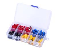 eufeifeiegds Connecteur de câble isolé, fil électrique, pelle à sertir, anneau bout à bout, ensemble de fourchettes, cosses à sertir électriques, bornes roulées, Kit assorti wefeiegds(140PCS NEW)