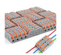 eufeifeiegds Connecteur de fil 1 entrée et 1 sortie, épissure rapide, multiplex, levier Compact, bornier à sertir for connecteur de câble d'éclairage domestique, 34/50 pièces wefeiegds(NC-221 34PCS)