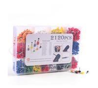 eufeifeiegds Connecteur de fil de câble série VE en boîte, bornes de tubes électriques, bornier isolé, extrémité de cordon, manchon de sertissage, combinaison de bornes wefeiegds(800PCS Boxed C)