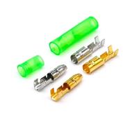 eufeifeiegds Connecteur de fil électrique de voiture, terminal à puces 50/100, diamètre 4mm, femelle + mâle + boîtier, terminal à pression à froid, vert, 25/4.0 wefeiegds(50sets(200pcs),Silvery)