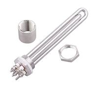 eufeifeiegds Élément chauffant 48 V DN25 1 pouce for chauffe-eau solaire tubulaire électrique à eau 1500 W/1800 W/2400 W/2700 W/3000 W/ SUS304(Shown,1500w)