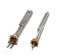 eufeifeiegds Élément chauffant avec ou sans trou de sonde DN25/1 pouce 32 mm fileté 220 V 1 kW/2 kW/3 kW/4 kW/6 kW Tube en acier inoxydable 304(1KW with probe hole)