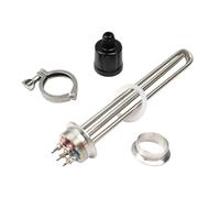 eufeifeiegds Élément chauffant électrique for eau chaude sanitaire, raccord Tri-clamp 2" (diamètre extérieur 64 mm), en acier inoxydable 304, 220 V/380 V, 3/3,75/4,5/6/9 kW(Heater Clamp Set,6KW)