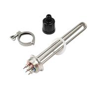 eufeifeiegds Élément chauffant électrique for eau chaude sanitaire, raccord Tri-clamp 2" (diamètre extérieur 64 mm), en acier inoxydable 304, 220 V/380 V, 3/3,75/4,5/6/9 kW(Heater clamp,9KW)