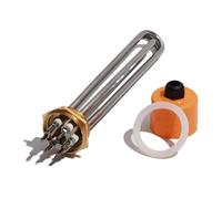 eufeifeiegds Élément chauffant électrique tubulaire DN50 2 en acier inoxydable 304 avec filetage cuivre, 220 V/380 V, 3 kW/6 kW/9 kW/12 kW(Gold,220V,3KW230L DN50 304SS)