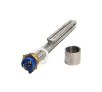 eufeifeiegds Élément chauffant solaire submersible à tube plié, filetage cuivre G1 NPT, 110 V, 220, 380, puissance 1 kW 6(With internal nut,220V,2KW 210mmL)