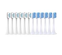 eufeifeiegds Lot de 12 têtes de brosse à dents de rechange for modèles T300/T500/T700, capuchons à poils souples for brosses à dents électriques, embouts for emballage sous vide(6WhiteBlue6BlueJ)
