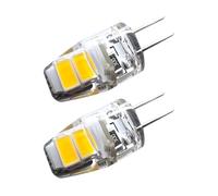eufeifeiegds Lot de 2 ampoules LED G4 à deux broches, 5 V CC et 6, for éclairage d'instrument professionnel, gel silicone GZ4 GU4(Warm White 3000K)