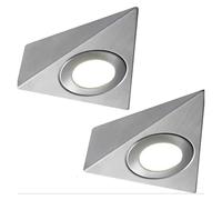 eufeifeiegds Lot de 2 spots LED sous meuble 12 V 230 1,5 W 3 en acier inoxydable blanc chaud for plan travail cuisine, placard(White 6000K,230V AC)