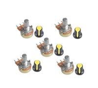 eufeifeiegds Lot de 5 potentiomètres WH148 1K 10K 20K 50K 100K 250K 500K 15MM 3 broches résistance de potentiomètre rotatif conique linéaire avec capuchon jaune AG2 wefeiegds(20K Ohm)