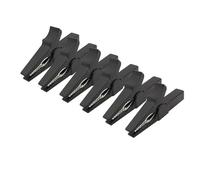 eufeifeiegds Lot de 6 pinces crocodiles 55 mm for test de batterie, connecteur de pince crocodile for fiche banane 4 mm, câble de stylo multimètre, sondes, pince crocodile wefeiegds(6Pcs Black)
