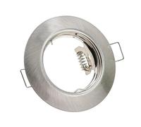 eufeifeiegds Plafonnier encastré rond à LED, finition nickel chromé, blanc et noir, cadre réglable, douille for ampoule MR16 GU10(Satin Nickel)